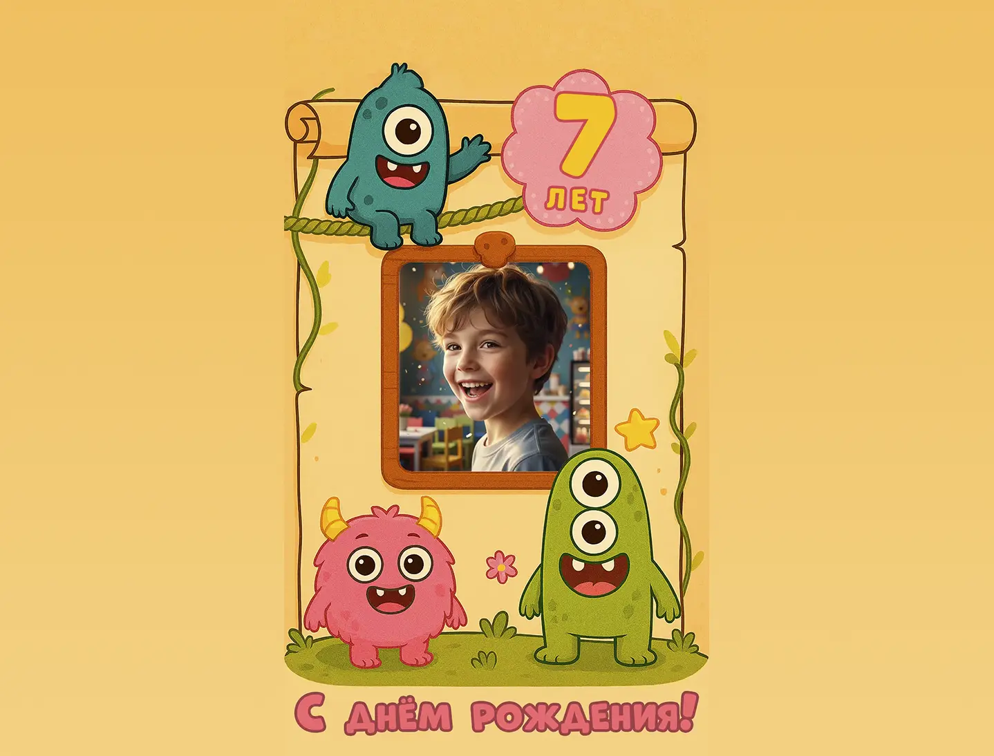 Поздравление с днём рождения мальчику 7 лет от монстриков