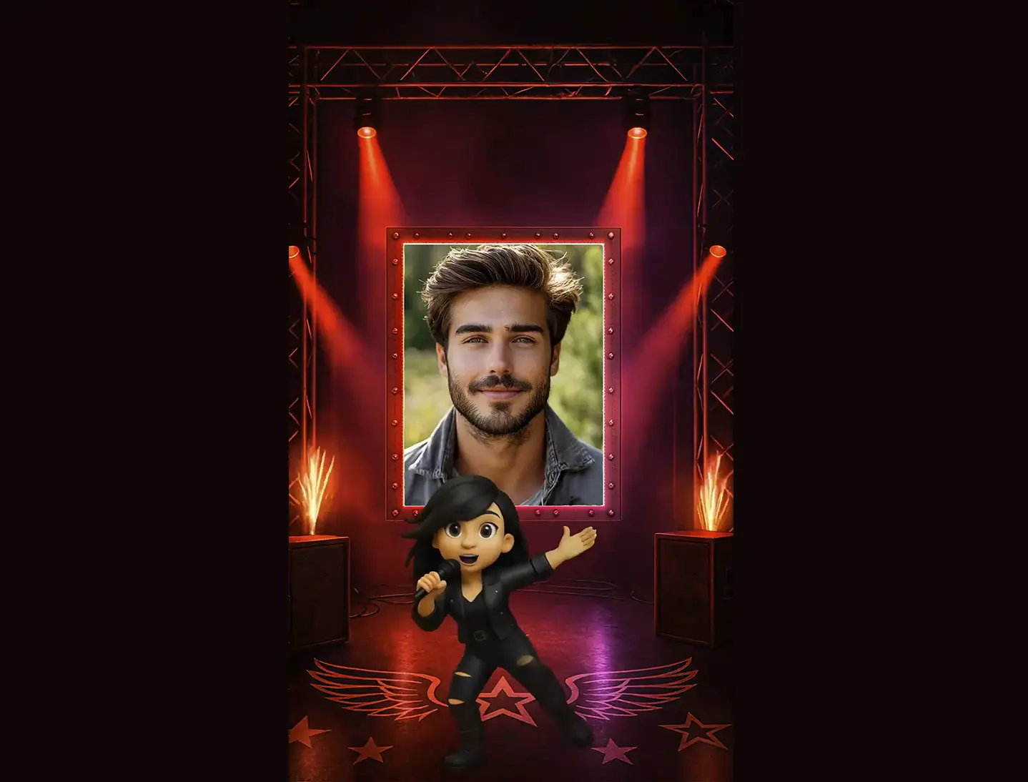 Посмотрите пример видео с этой картинкой и создайте своё