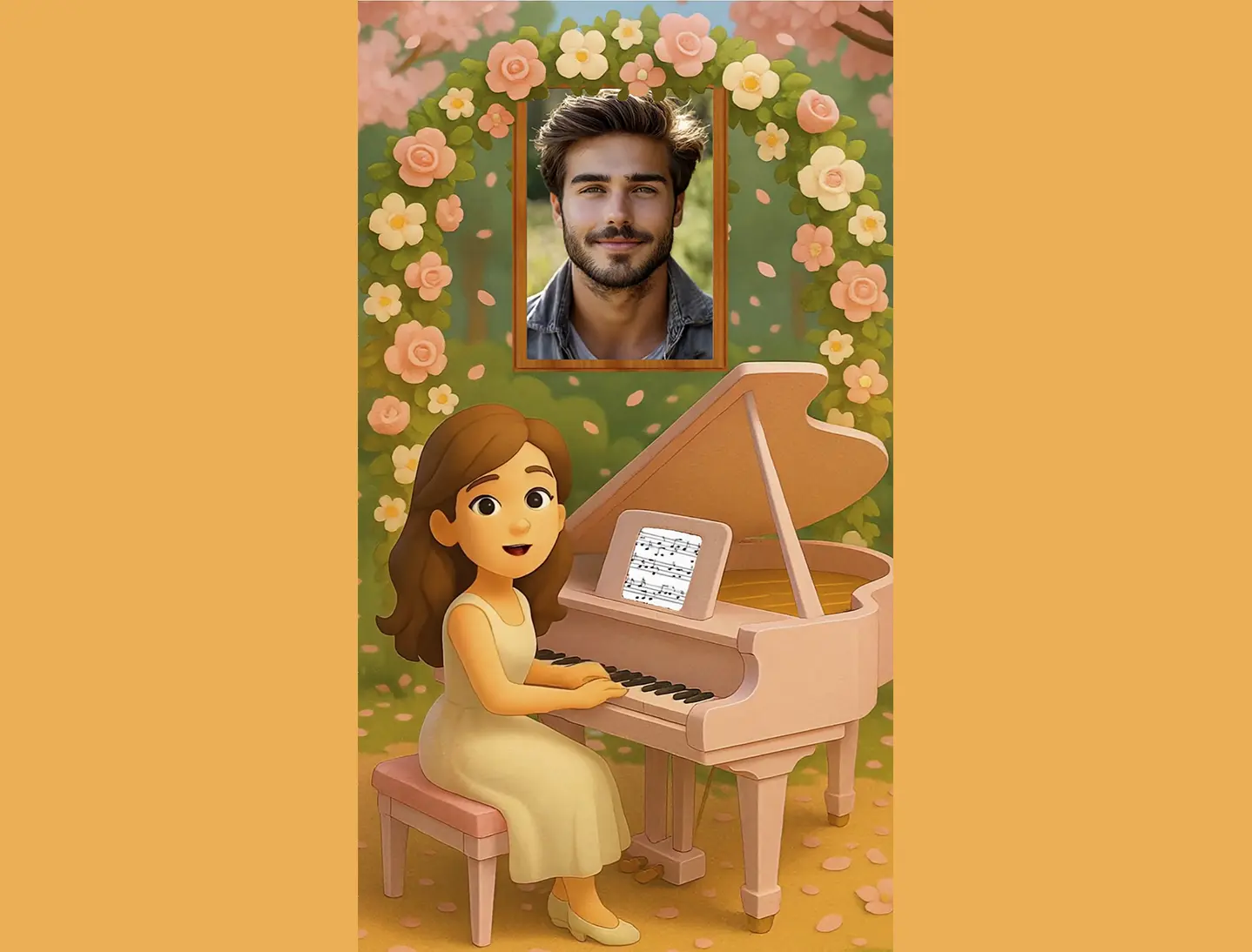 Посмотрите пример видео с этой картинкой и создайте своё