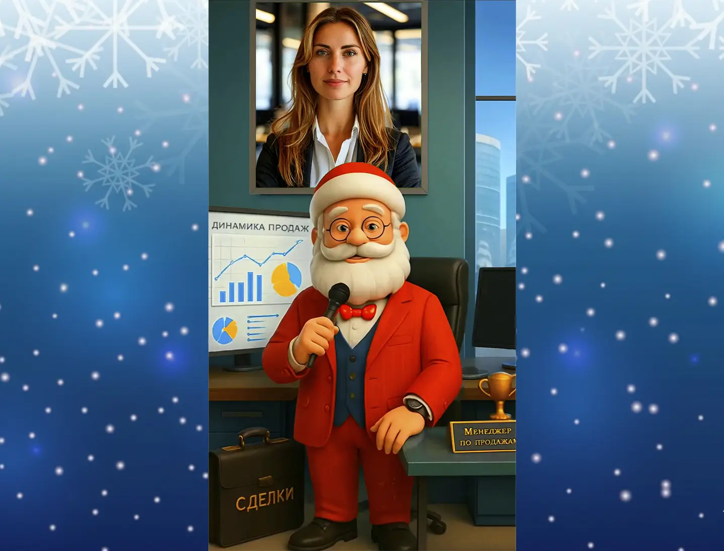 Музыкальное поздравление с новым годом женщине продажнице